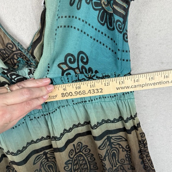 Agaci-too Teal Brown Y2K Tank Top Boho Whimsygoth Witchy Retro Sexy Size S - Picture 5 of 10